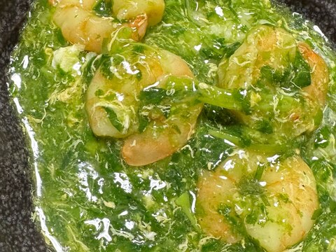 葉酸⭐菜の花とエビの卵クミンあんかけ